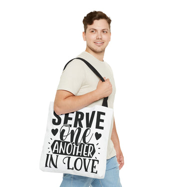 Faith Culture - Serve One Another in Love Christian Tote Bag - Galatians 5:13 Bible Verse