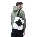 Faith Culture – Black Maple Leaf Tote Bag | Modern Minimalist Canadian Carryall