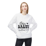 Faith Culture - Stay Salty Matthew 5:13 Christian Sweatshirt | Bold Bible Verse Pullover