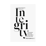 Faith Culture - Walk in Integrity Christian Poster Proverbs 20:7 Scripture Wall Art