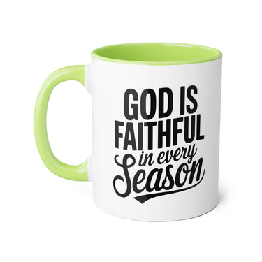 Faith Culture - God Is Faithful in Every Season - Christian Accent Coffee Mug, 11oz