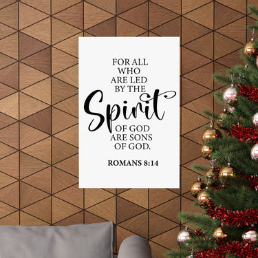 Faith Culture - Romans 8:14 Christian Poster Led by the Spirit Scripture Wall Art
