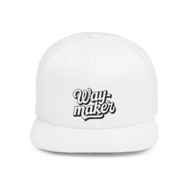 Faith Culture - Way Maker - Christian Snapback Hat, Flat Bill Cap for Men and Women One size White