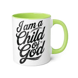 Faith Culture - Child of God - Christian Accent Coffee Mug, 11oz Light Green 11oz