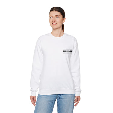 Faith Culture - Redeemed - Christian Unisex Crewneck Sweatshirt White