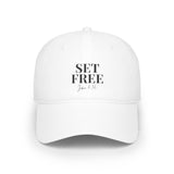 Faith Culture – Set Free John 8:36 Christian Baseball Cap | Inspirational Cotton Hat for Everyday Wear White One size