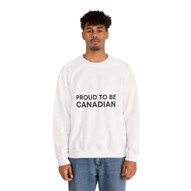 Faith Culture – Proud to Be Canadian Crewneck Sweatshirt – White | Bold National Statement Pullover