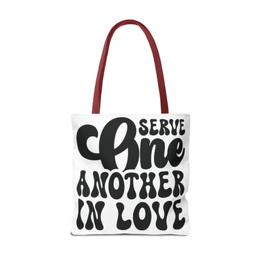 Faith Culture - Serve One Another in Love Christian Tote Bag - Inspirational Bible Verse Galatians 5:13