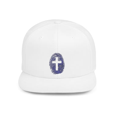 Faith-Inspired Flat Bill Snapback Hat One size White