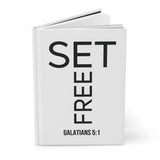 Set Free Hardcover Christian Journal | Galatians 5:1 Bible Verse Notebook