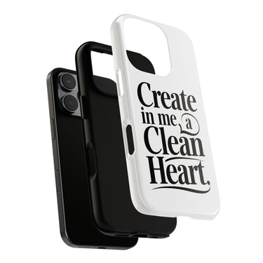 Faith Culture – Create in Me a Clean Heart Christian Tough Phone Case iPhone 16 Pro Glossy