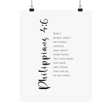 Faith Culture Philippians 4:6 Christian Matte Poster | Prayer Scripture Print 11″ x 14″ Matte