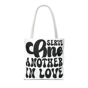 Faith Culture - Serve One Another in Love Christian Tote Bag - Inspirational Bible Verse Galatians 5:13
