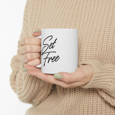 Faith Culture - Set Free Christian Mug, 11oz & 15oz | Bold Faith-Inspired Coffee Cup