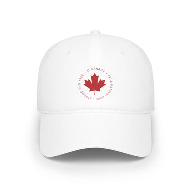Faith Culture – O Canada Circle Emblem Baseball Cap – White with Red Maple Leaf | National Anthem Tribute Hat White One size