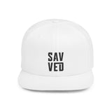 Faith Culture - SAVED - Christian Snapback Hat, Flat Bill Cap for Men and Women One size White