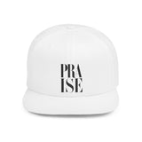 Faith Culture - PRAISE - Christian Snapback Hat, Flat Bill Cap for Men and Women One size White