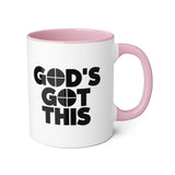 Faith Culture - God’s Got This - Christian Accent Coffee Mug, 11oz Pink 11oz