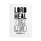 Lord Heal Our Land Christian Poster | 2 Chronicles 7:14 Scripture Wall Art