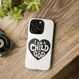 Faith Culture β I Am a Child of God Christian Tough Phone Case iPhone 16 Pro Glossy
