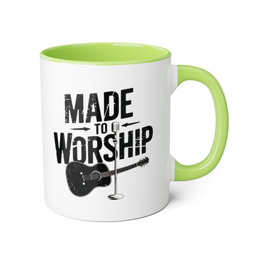 Faith Culture - Made to Worship - Christian Accent Coffee Mug, 11oz Light Green 11oz