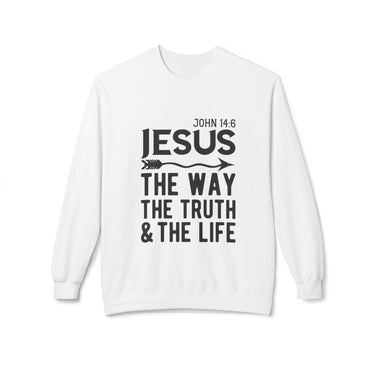 Faith Culture - Jesus The Way The Truth The Life Christian Sweatshirt John 14:6 White
