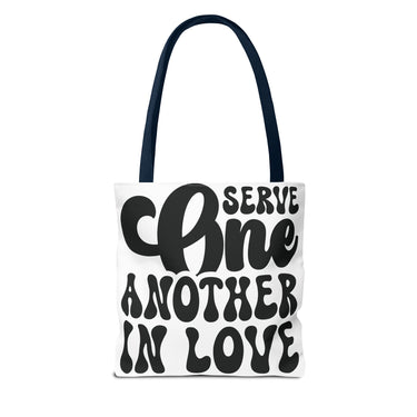 Faith Culture - Serve One Another in Love Christian Tote Bag - Inspirational Bible Verse Galatians 5:13