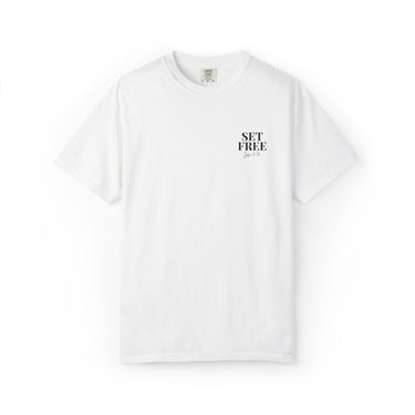 Faith Culture – Set Free Christian T-Shirt – White | Inspired by John 8:36 White