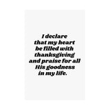 Faith Culture β Thanksgiving Declaration Wall Art Matte Poster β Christian Gratitude Home Decor 24β³ x 36β³ Matte