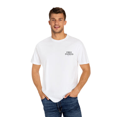 Faith Culture – Free Indeed John 8:36 Christian T-Shirt – White | Freedom in Christ Tee