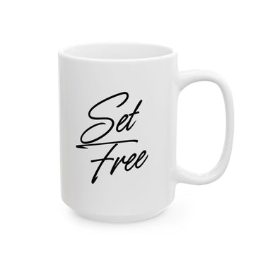 Faith Culture - Set Free Christian Mug, 11oz & 15oz | Bold Faith-Inspired Coffee Cup