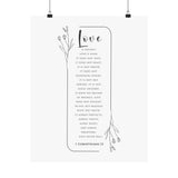 Faith Culture Love Is Patient 1 Corinthians 13 Christian Matte Poster | Love Never Fails Scripture Wall Art Print 16″ x 20″ Matte