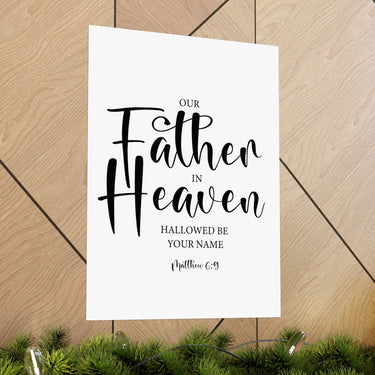 Faith Culture - Our Father in Heaven Christian Poster Matthew 6:9 Scripture Wall Art