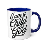 Faith Culture - Child of God - Christian Accent Coffee Mug, 11oz Blue 11oz