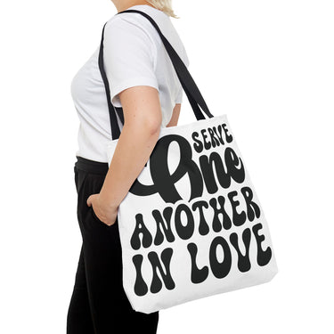 Faith Culture - Serve One Another in Love Christian Tote Bag - Inspirational Bible Verse Galatians 5:13