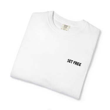 Faith Culture – Set Free Christian T-Shirt – White | Minimalist Freedom Tee