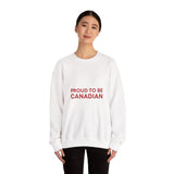 Faith Culture – Proud to Be Canadian Crewneck Sweatshirt – White | Classic Patriotic Statement Pullover