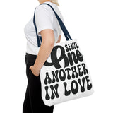 Faith Culture - Serve One Another in Love Christian Tote Bag - Inspirational Bible Verse Galatians 5:13