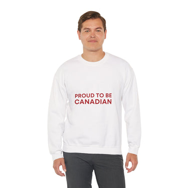 Faith Culture – Proud to Be Canadian Crewneck Sweatshirt – White | Classic Patriotic Statement Pullover White