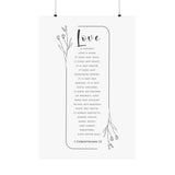 Faith Culture Love Is Patient 1 Corinthians 13 Christian Matte Poster | Love Never Fails Scripture Wall Art Print 24″ x 36″ Matte