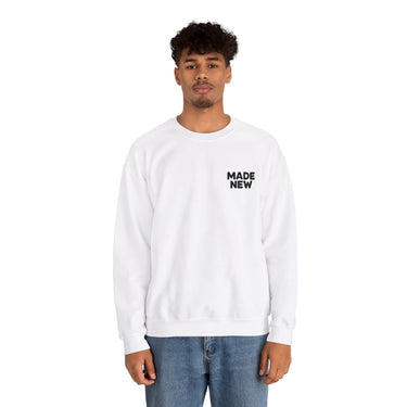 Faith Culture - Made New - Christian Unisex Heavy Blend Crewneck Sweatshirt White