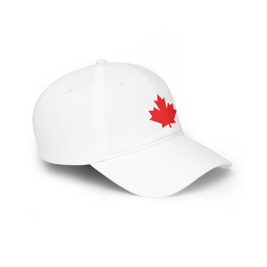Faith Culture - Solid Red Maple Leaf Low Profile Baseball Cap – White | Bold Canadian Heritage Hat