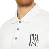 Faith Culture - PRAISE - Christian Unisex Performance Polo by adidasĀ® White