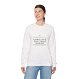 Faith Culture – Long Live the True North Crewneck Sweatshirt – White | Bold Canada Day Statement Pullover White