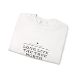 Faith Culture – Long Live the True North Crewneck Sweatshirt – White | Bold Canada Day Statement Pullover