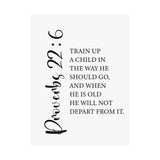 Faith Culture - Train Up a Child Christian Poster Proverbs 22:6 Scripture Wall Art 12" x 16" Matte