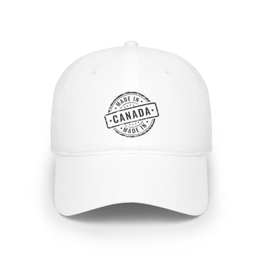 Faith Culture - Made in Canada Stamp Low Profile Baseball Cap – White | Vintage Canadian Pride Hat White One size