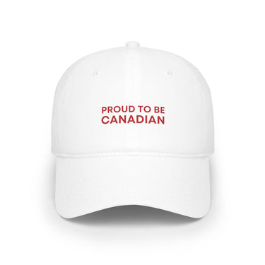 Faith Culture – Proud to Be Canadian Low Profile Baseball Cap – White | Minimal Patriotic Statement Hat White One size