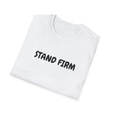 Faith Culture – Stand Firm Unisex T-Shirt – White | Christian Encouragement Tee Inspired by 1 Corinthians 16:13