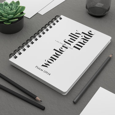 Faith Culture – Fearfully and Wonderfully Made – Psalm 139:14 Christian Square Spiral Notebook, Ruled Journal One Size